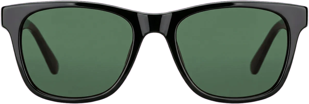 Sonnenbrille mit grüner Tönung, Frontansicht