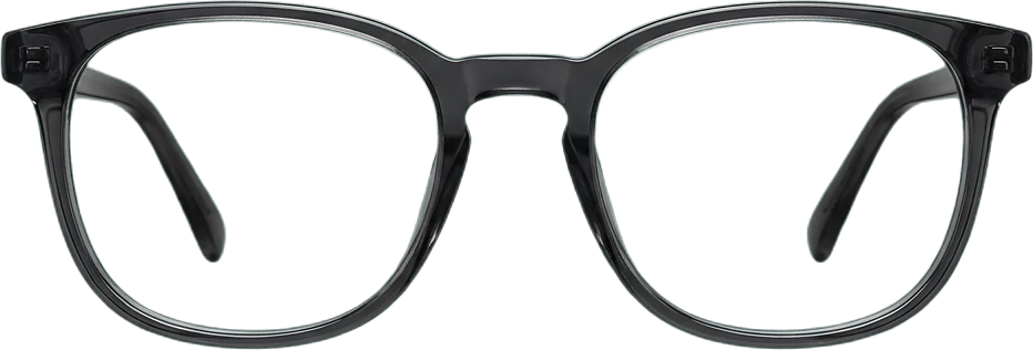 Graue Kunststoffbrille, Frontansicht