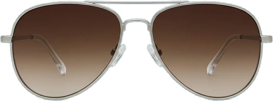 Pilotenbrille aus Metall mit brauner Tönung, Frontansicht