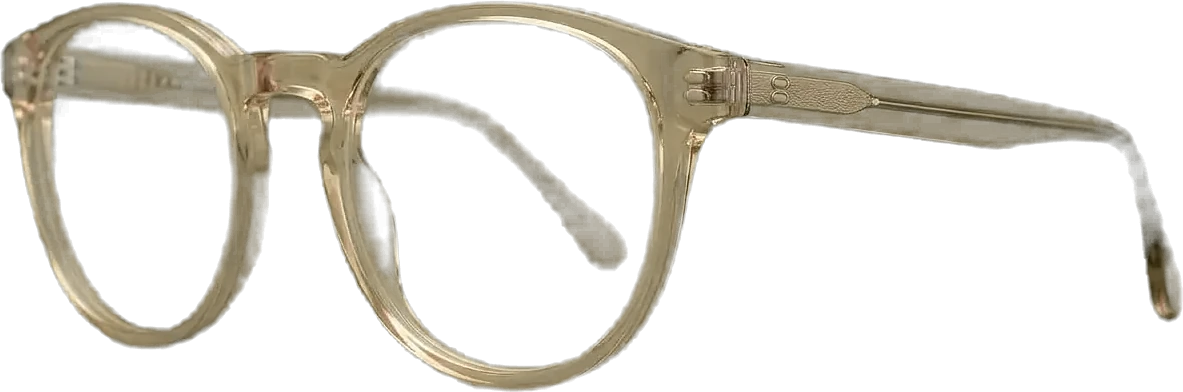 Helle Kunststoffbrille mit transparenter Fassung, Seitenansicht