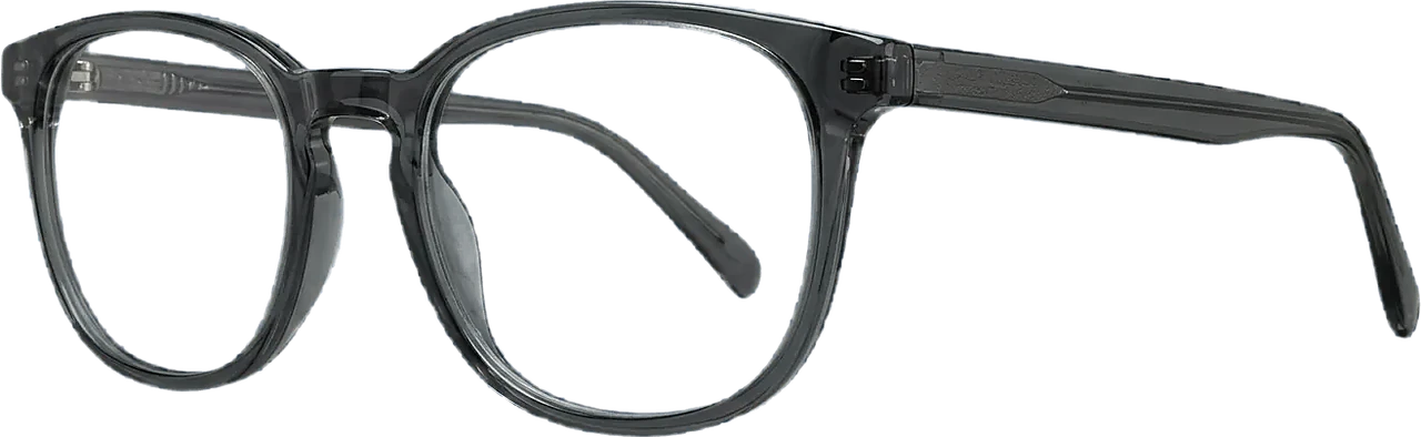 Graue Kunststoffbrille, Seitenansicht