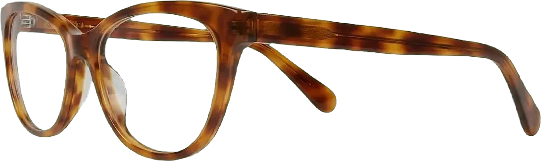 Cat-Eye-Brille in Havanna, Seitenansicht