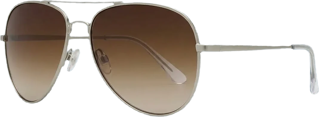Pilotenbrille aus Metall mit brauner Tönung, Seitenansicht