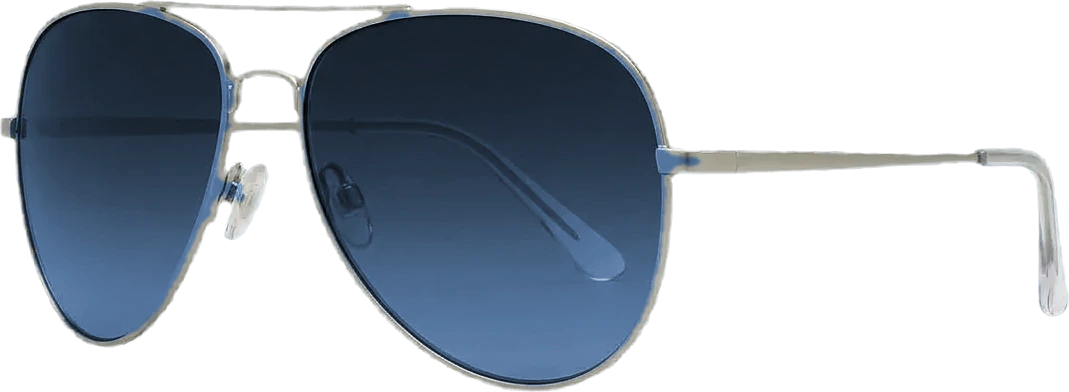 Pilotenbrille aus Metall mit blauer Tönung, Seitenansicht