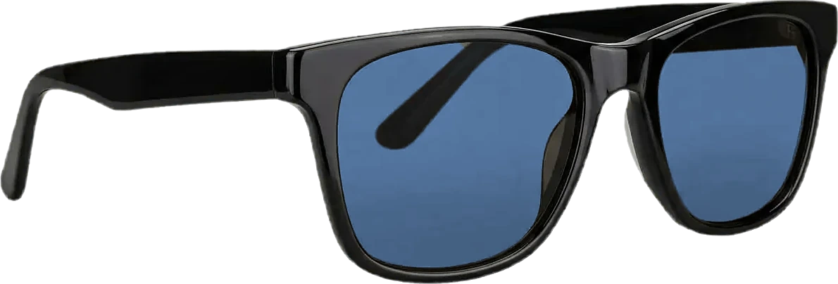 Sonnenbrille mit blauer Tönung, Seitenansicht